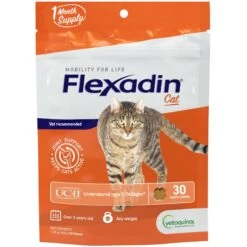 Vetoquinol Flexadin With UCII Cat Supplement, 1.59-oz Bag, 30 Count