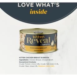 Reveal Natural Limited Ingredient Grain-Free Chicken Breast In Broth Wet Kitten Food, 2.47-oz, Case Of 12 -Meow Meals 752446 PT2. AC SS1800 V1673648125