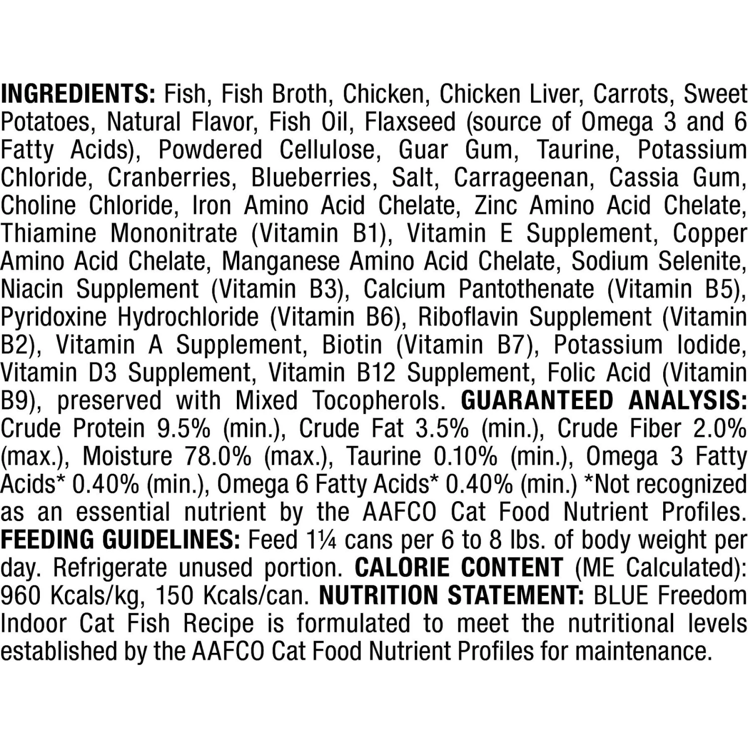 Blue Buffalo Freedom Indoor Adult Fish Recipe Grain-Free Canned Cat Food 5 Blue Buffalo Freedom Indoor Adult Fish Recipe Grain-Free Canned Cat Food - Image 3