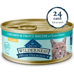 Blue Buffalo Wilderness Wild Delights Flaked Chicken & Trout Grain-Free Canned Cat Food
