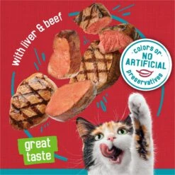 Friskies Tasty Treasures Pate Liver & Beef Wet Cat Food -Meow Meals 76334 PT3. AC SS1800 V1700161705