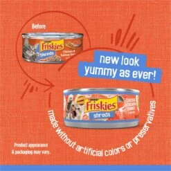 Friskies Savory Shreds Chicken & Salmon Dinner In Gravy Canned Cat Food -Meow Meals 76354 PT1. AC SS1800 V1700159685