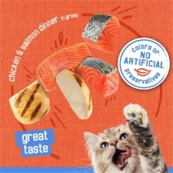Friskies Savory Shreds Chicken & Salmon Dinner In Gravy Canned Cat Food -Meow Meals 76354 PT3. AC SS1800 V1700157357