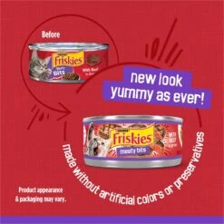 Friskies Meaty Bits With Beef In Gravy Canned Cat Food -Meow Meals 76380 PT1. AC SS1800 V1699392025