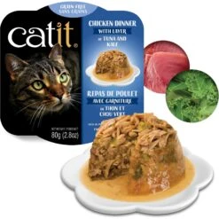 Catit Dinner Chicken With Tuna & Kale Cat Wet Food, 2.8-oz Can -Meow Meals 781806 PT1. AC SS1800 V1677077907