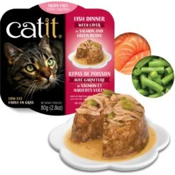 Catit Dinner Ocean Fish With Salmon & Green Beans Cat Wet Food, 2.8-oz Can -Meow Meals 781870 PT1. AC SS1800 V1677076942