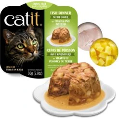 Catit Dinner Ocean Fish With Tilapia & Potato Cat Wet Food, 2.8-oz Can -Meow Meals 781886 PT1. AC SS1800 V1677077911