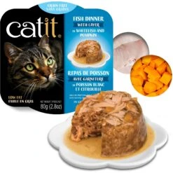 Catit Dinner Ocean Fish With Whitefish & Pumpkin Cat Wet Food, 2.8-oz Can -Meow Meals 781902 PT1. AC SS1800 V1677076873