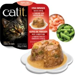 Catit Dinner Ocean Fish With Shrimp & Green Beans Cat Wet Food, 2.8-oz Can -Meow Meals 781918 PT1. AC SS1800 V1677077855