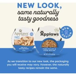 Applaws Tuna Fillet With Crab Recipe In Gravy Limited Ingredient Cat Food Pots, 2.12-oz Pot, Case Of 18 -Meow Meals 836374 PT1. AC SS1800 V1685489549