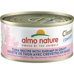 Almo Nature Classic Complete Premium Grain-Free Tuna Recipe With Shrimps In Gravy Cat Food, 2.47-oz, Case Of 12