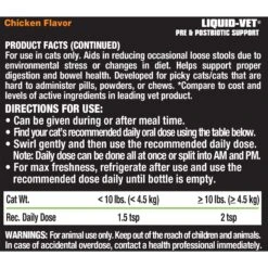 Liquid-Vet Feline Pre & PostBiotic Support Chicken Flavor Cat Digestive Aid, 8-oz Bottle -Meow Meals 870150 PT2. AC SS1800 V1685650514
