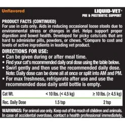 Liquid-Vet Feline Pre & PostBiotic Support Unflavored Cat Digestive Aid, 8-oz Bottle 8 Liquid-Vet Feline Pre & PostBiotic Support Unflavored Cat Digestive Aid, 8-oz Bottle -Meow Meals 870182 PT2. AC SS1800 V1685645800