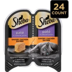 Sheba Perfect Portions Grain-Free Savory Chicken Entree Pate Adult Wet Cat Food Trays -Meow Meals 87810 PT3. AC SS1800 V1572551145