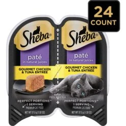Sheba Perfect Portions Grain-Free Gourmet Chicken & Tuna Pate Entree Adult Wet Cat Food Trays -Meow Meals 87816 PT3. AC SS1800 V1572551472