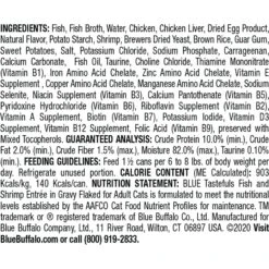 Blue Buffalo Tastefuls Natural Flaked Fish & Shrimp Entree In Gravy Wet Cat Food, 5.5-oz Can, Case Of 12 -Meow Meals 879262 PT1. AC SS1800 V1687358452