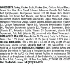 Blue Buffalo Tastefuls Natural Pate Turkey & Chicken Entree Wet Cat Food, 3-oz Can, Case Of 12 -Meow Meals 879326 PT1. AC SS1800 V1687358390