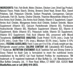 Blue Buffalo Tastefuls Natural Flaked Wet Fish & Shrimp Entree In Gravy Cat Food, 3-oz Can, Case Of 12 -Meow Meals 879374 PT1. AC SS1800 V1687358055