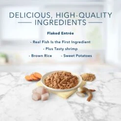 Blue Buffalo Tastefuls Natural Flaked Wet Fish & Shrimp Entree In Gravy Cat Food, 3-oz Can, Case Of 12 -Meow Meals 879374 PT4. AC SS1800 V1687358002