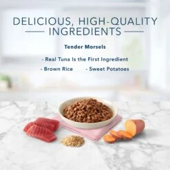 Blue Buffalo Tastefuls Natural Tender Morsels Tuna Entree Wet Cat Food, 3-oz Can, Case Of 12 -Meow Meals 879438 PT4. AC SS1800 V1687357629