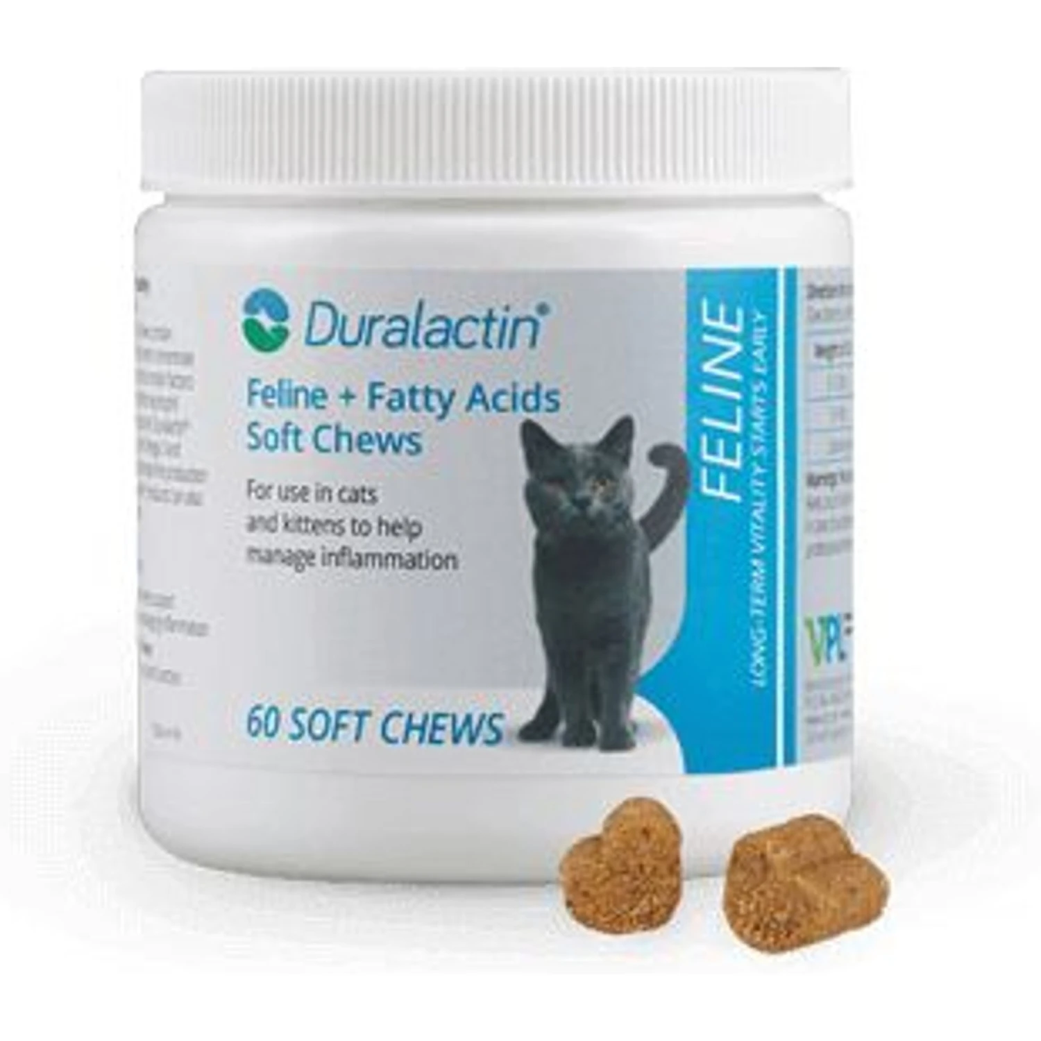 Duralactin Feline + Fatty Acids Joint Health & Inflammation Soft Chews For Cats, 60 Count Bottle 3 Duralactin Feline + Fatty Acids Joint Health & Inflammation Soft Chews For Cats, 60 Count Bottle