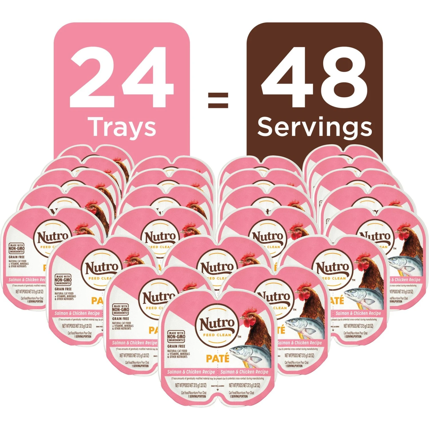 Nutro Perfect Portions Grain-Free Salmon & Chicken Pate Recipe Adult Wet Cat Food Trays 6 Nutro Perfect Portions Grain-Free Salmon & Chicken Pate Recipe Adult Wet Cat Food Trays - Image 4