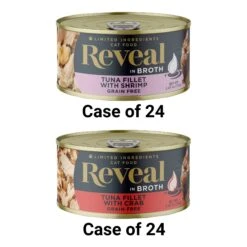 Reveal Natural Grain-Free Tuna With Crab In Broth Flavored Wet Cat Food, 2.47-oz Can, Case Of 24 & Reveal Natural Grain-Free Tuna Fillet With Shrimp In Broth Flavored Wet Cat Food, 2.47-oz Can, Case Of 24