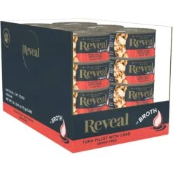 Reveal Natural Grain-Free Tuna With Crab In Broth Flavored Wet Cat Food, 2.47-oz Can, Case Of 24 & Reveal Natural Grain-Free Tuna Fillet With Shrimp In Broth Flavored Wet Cat Food, 2.47-oz Can, Case Of 24 -Meow Meals 906766 PT3. AC SS1800 V1687958427