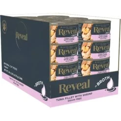 Reveal Natural Grain-Free Tuna With Crab In Broth Flavored Wet Cat Food, 2.47-oz Can, Case Of 24 & Reveal Natural Grain-Free Tuna Fillet With Shrimp In Broth Flavored Wet Cat Food, 2.47-oz Can, Case Of 24 -Meow Meals 906766 PT7. AC SS1800 V1687960919