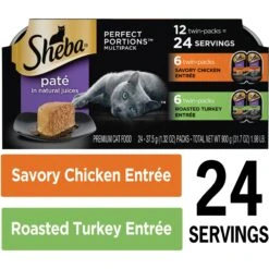 Sheba Perfect Portions Poultry Entrees Pate Variety Pack Adult Wet Cat Food Trays -Meow Meals 91472 PT2. AC SS1800 V1626816465