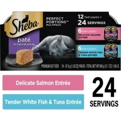 Sheba Perfect Portions Grain-Free Seafood Entrees Pate Variety Pack Adult Wet Cat Food Trays -Meow Meals 91473 PT2. AC SS1800 V1626816739