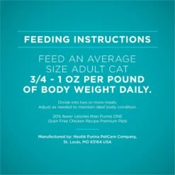 'Purina ONE Natural Weight Control Ideal Weight Tender Salmon Recipe Wet Cat Food -Meow Meals 91747 PT7. AC SS1800 V1658216635