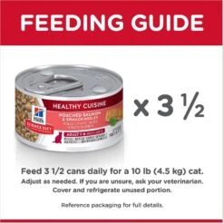 Hill's Science Diet Adult Healthy Cuisine Poached Salmon & Spinach Medley Canned Cat Food -Meow Meals 94020 PT7. AC SS1800 V1598152558