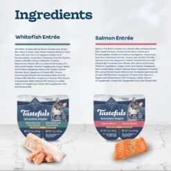 Blue Buffalo Tastefuls Spoonless Singles Whitefish, Tuna & Salmon Entree Variety Pack Adult Pate Wet Cat Food, 2.6-oz Twin Pack, Case Of 12 -Meow Meals 954222 PT4. AC SS1800 V1695051900