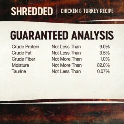 Wellness CORE Grain-Free Hearty Cuts In Gravy Shredded Chicken & Turkey Recipe Canned Cat Food -Meow Meals 95710 PT4. AC SS1800 V1595366156