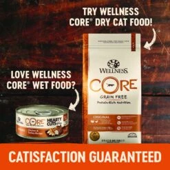 Wellness CORE Grain-Free Hearty Cuts In Gravy Shredded Chicken & Turkey Recipe Canned Cat Food -Meow Meals 95710 PT6. AC SS1800 V1595367054