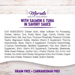 Wellness Healthy Indulgence Morsels With Salmon & Tuna In Savory Sauce Grain-Free Wet Cat Food Pouches, 3-oz, Case Of 24 -Meow Meals 95724 PT6. AC SS1800 V1621989845