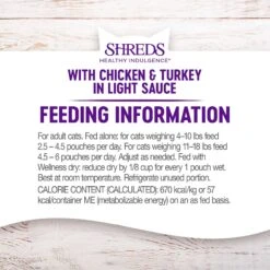 Wellness Healthy Indulgence Shreds With Chicken & Turkey In Light Sauce Grain-Free Wet Cat Food Pouches 17 Wellness Healthy Indulgence Shreds With Chicken & Turkey In Light Sauce Grain-Free Wet Cat Food Pouches -Meow Meals 95731 PT7. AC SS1800 V1695839477