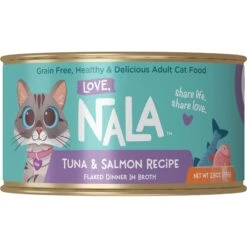 Love, Nala Flaked Tuna & Salmon Recipe In Broth Adult Grain-Free Wet Cat Food, 2.8-oz Can, Case Of 12