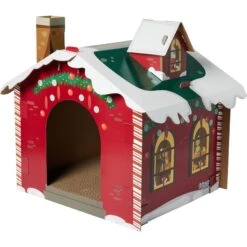 Frisco Holiday Gift Box Cardboard Cat House & Frisco Holiday Santa's Workshop Cardboard Cat House -Meow Meals 986158 PT5. AC SS1800 V1698257735
