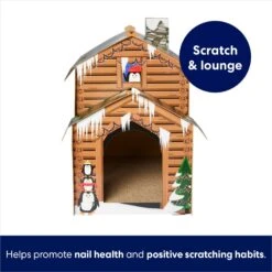 Frisco Holiday Log Cabin Cardboard Cat House & Frisco Holiday Christmas Tree Cardboard Cat House -Meow Meals 986238 PT3. AC SS1800 V1698257790