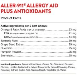NaturVet Aller-911 Plus Antioxidants Soft Chews Allergy Supplement For Cats -Meow Meals 99408 PT7. AC SS1800 V1698693170