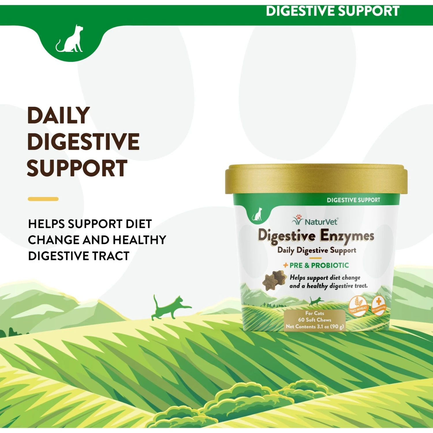 NaturVet Digestive Enzymes Plus Probiotic Soft Chews Digestive Supplement For Cats 5 NaturVet Digestive Enzymes Plus Probiotic Soft Chews Digestive Supplement For Cats - Image 3