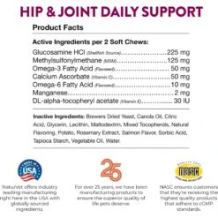 NaturVet Hip & Joint Plus Omegas Soft Chews Joint Supplement For Cats -Meow Meals 99413 PT7. AC SS1800 V1698697645