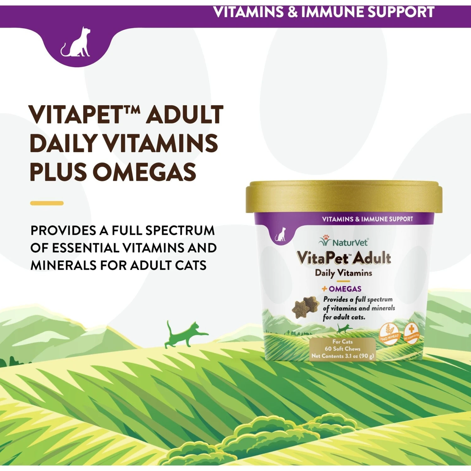 NaturVet VitaPet Adult Plus Omegas Soft Chews Multivitamin For Cats 5 NaturVet VitaPet Adult Plus Omegas Soft Chews Multivitamin For Cats - Image 3