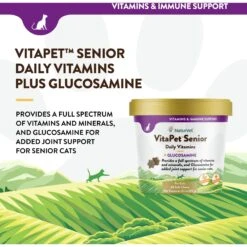 NaturVet VitaPet Senior Daily Vitamins Plus Glucosamine Cat Supplement -Meow Meals 99416 PT2. AC SS1800 V1698695815