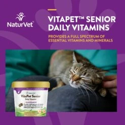 NaturVet VitaPet Senior Daily Vitamins Plus Glucosamine Cat Supplement -Meow Meals 99416 PT3. AC SS1800 V1698693730